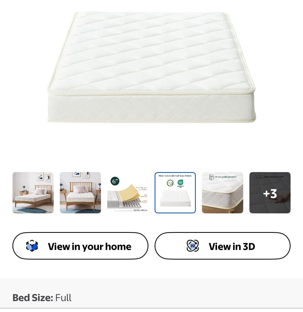 New 6" Innerspring Mattress, Full