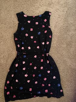Black Floral Sleeveless  Dress