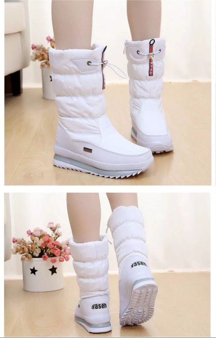 Women  Winter Boots Thick Plush Waterproof Non-slip Warm Fur Botas mujer Size 7-7.5