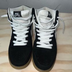 Nike Dunk High Premium SB Barbershop Shoes Mens Size US 10 Black Suede