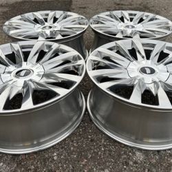 22” Factory Cadillac Escalade High Polished Platinum Luxury Wheels Rims New Takeoffs GMC Yukon OEM 