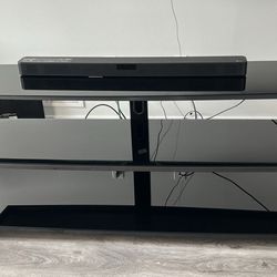 Black Glass Media Stand