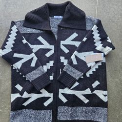 JustFab Southwestern Cardigan Sweater Womens Large Aztec Pattern