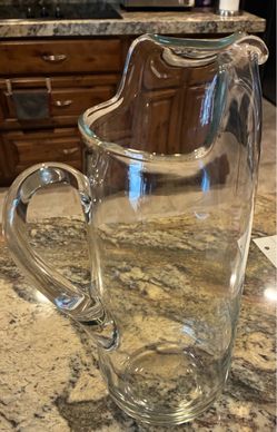 Vintage  Hand Blown Glass Pitcher