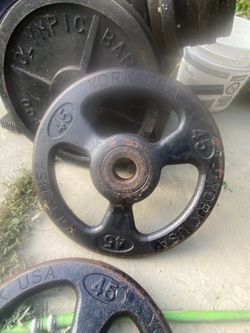 Olympic weights pair of 45lbs YORK 2”