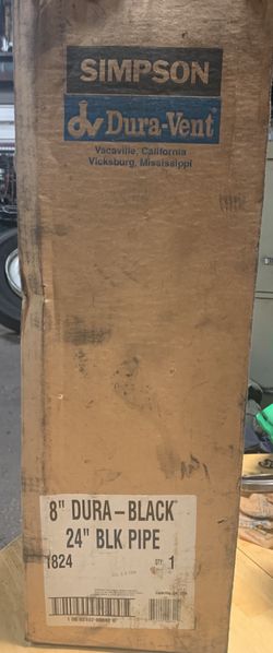 Simpson Dura-Vent 8" Dura-Black 24" Single Wall Stove Pipe 1824 New