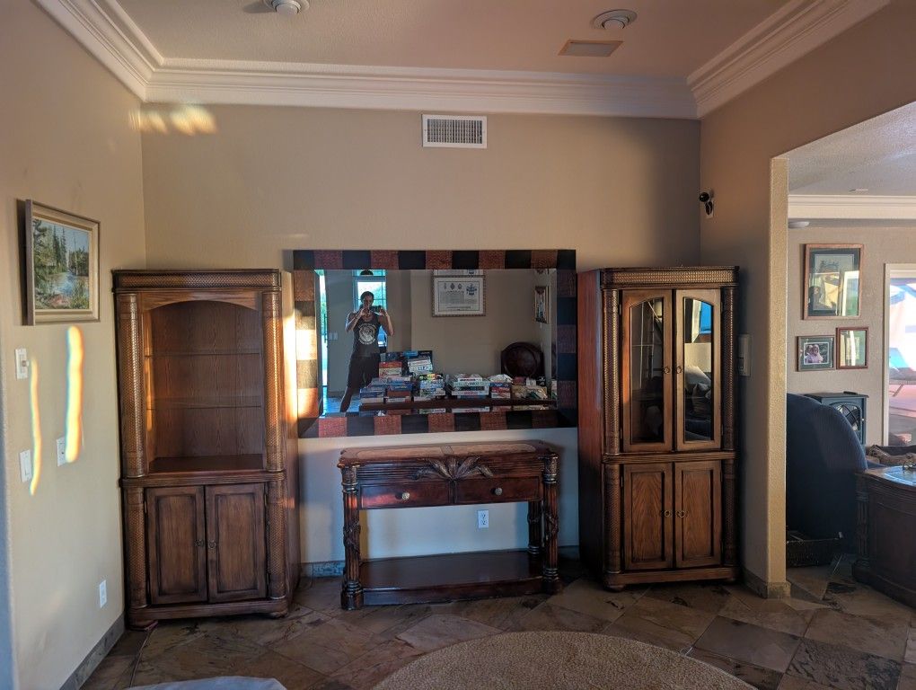 2 Tommy Bahama Style Hutch with Entertainment Shelving