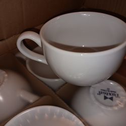 Tuxton BPF-1201 12 oz. Cappuccino Cup-Porcelain White - 2 Dozen

