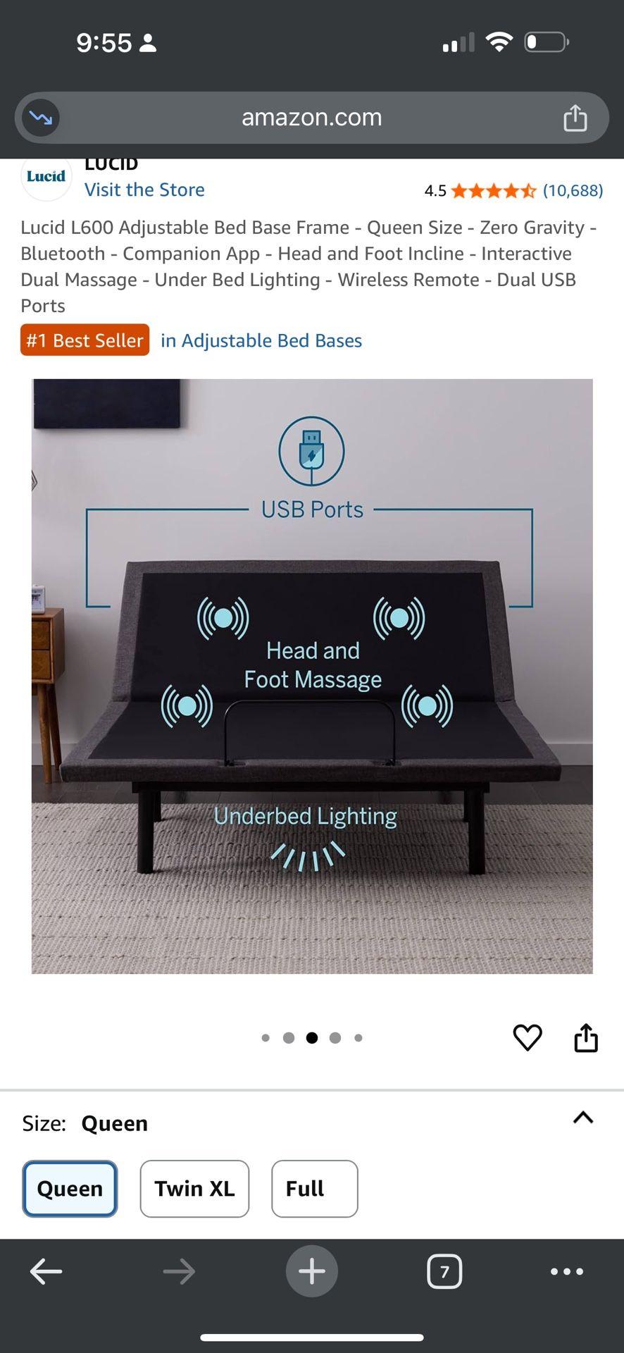Lucid L600 Adjustable Bed Frame