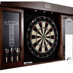 Dart Board Dark Brown With LED Lights Regulation Size-  (NEW In Sealed Box)