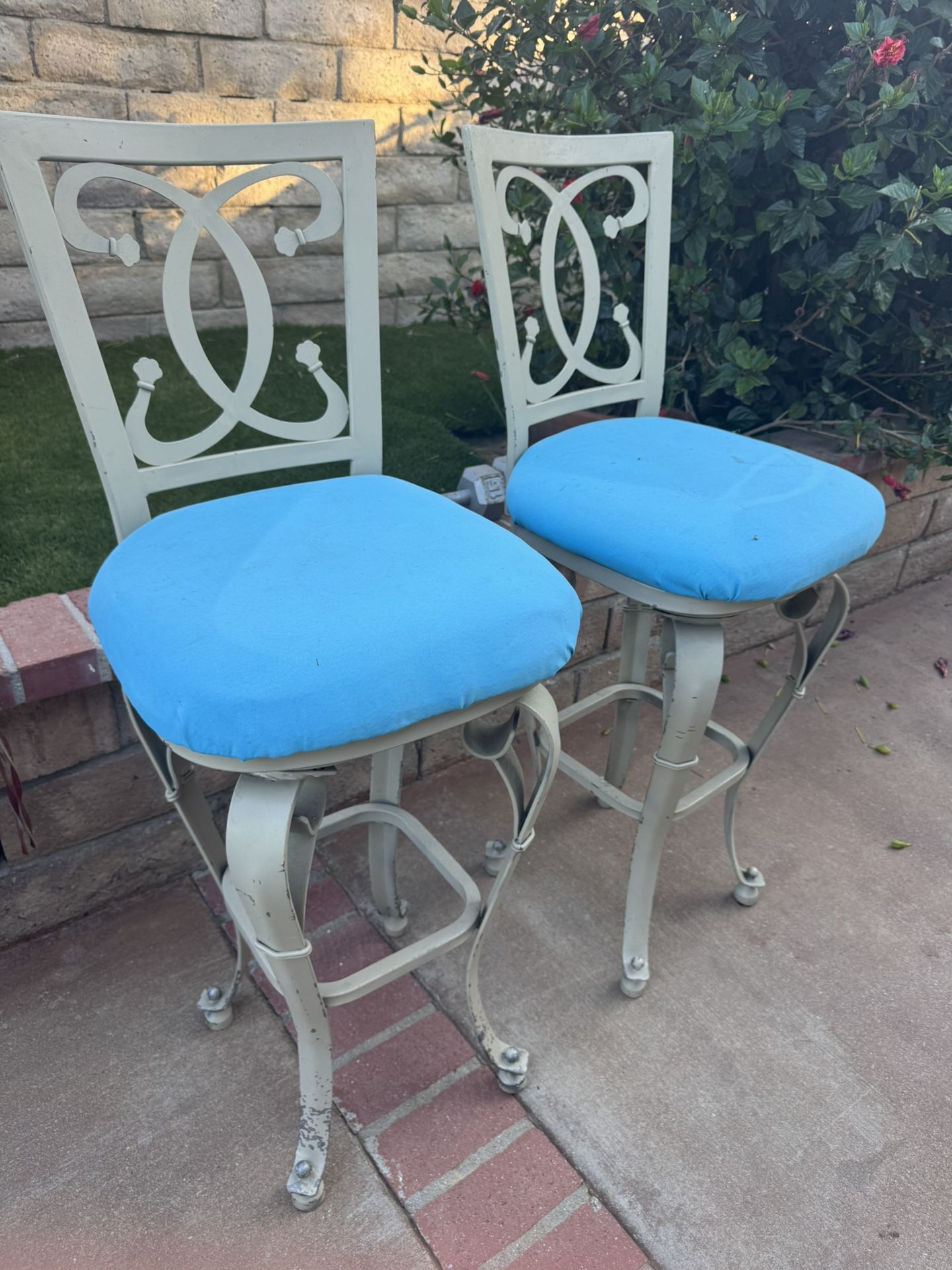 Bar Stools, Heavy wrought Iron
