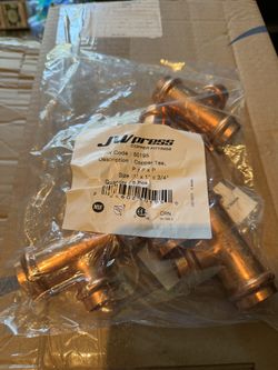 JW Pro Press Copper Tees 1”x1”x3/4”