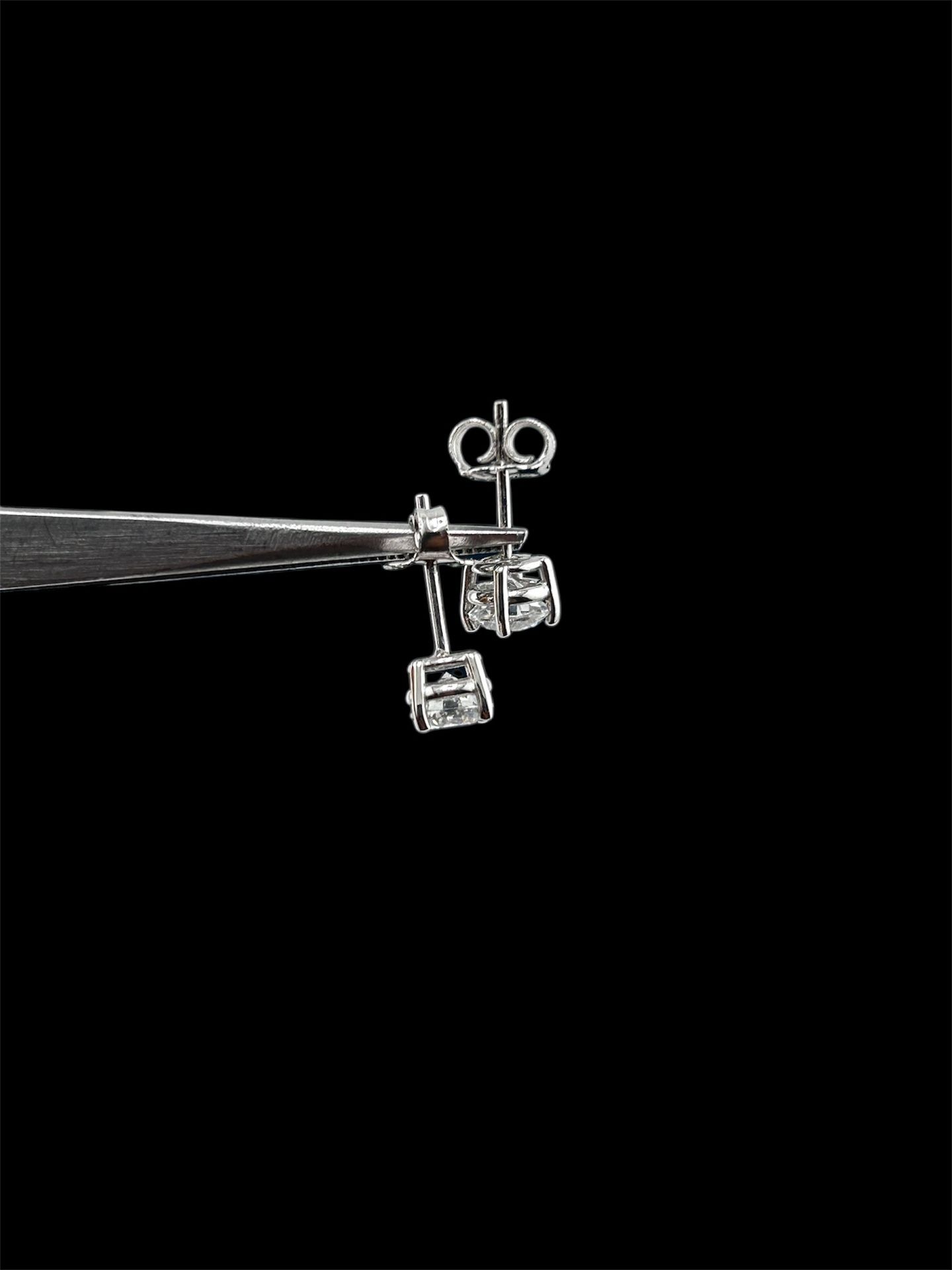 Earrings In 14k White Gold Push Back