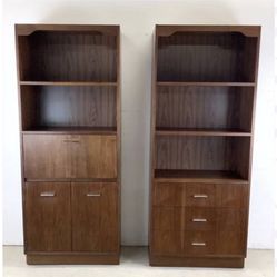 Pair Of Tall Vintage Bookcases