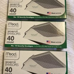 Mead #10 Envelopes 40 Per Box-$3