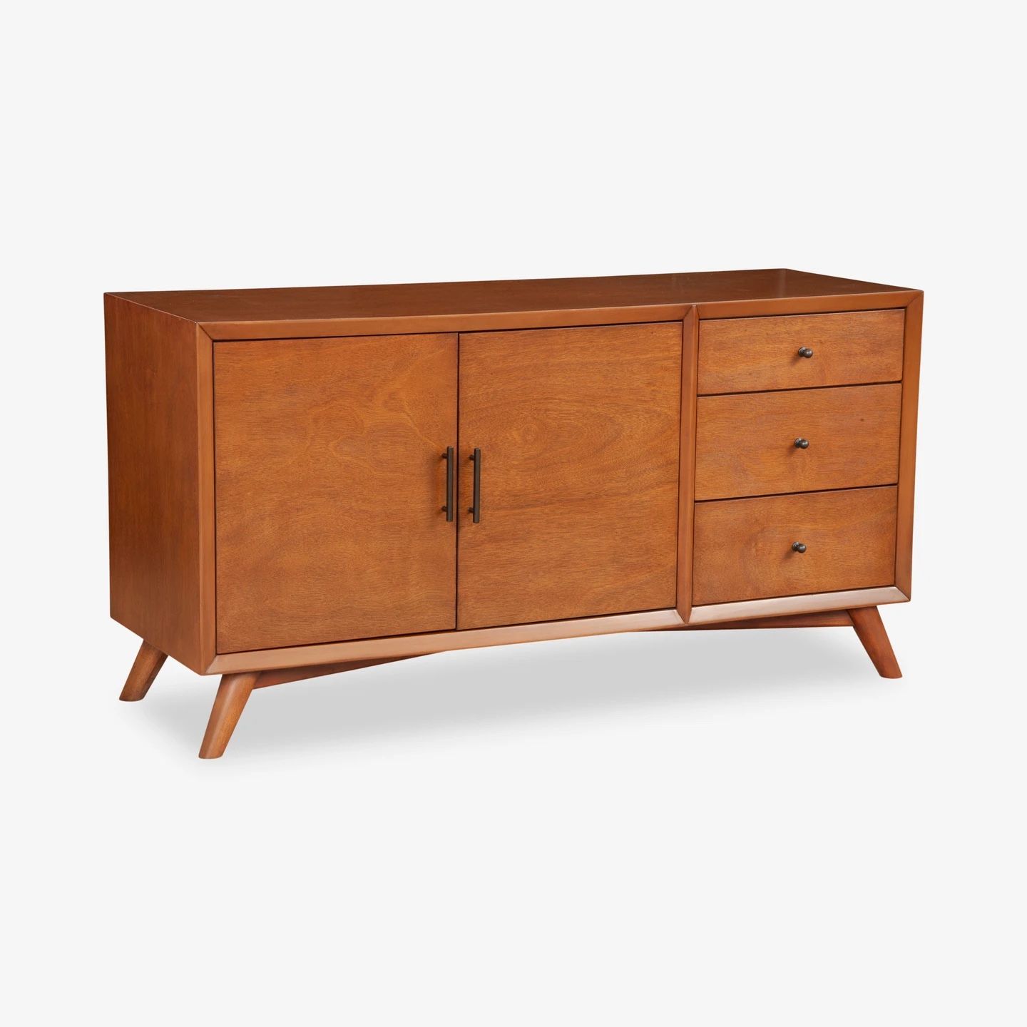 Reduced - Mid-Century Acorn Wood Sideboard – Cheney Storage Cabinet with Sliding Doors & Drawers, TV Console or Dining Room Buffet