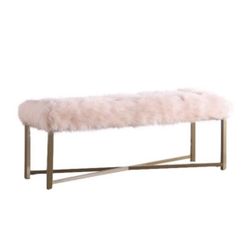 Farley pink fabric bench
