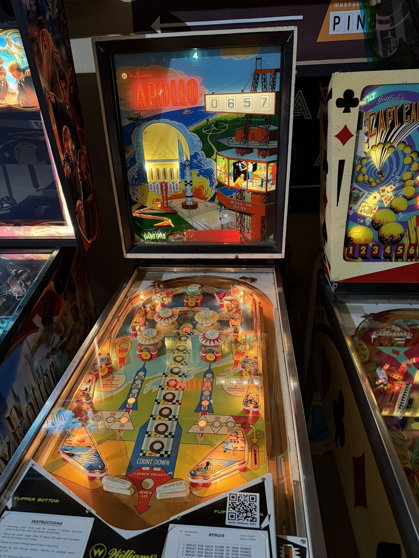 1967 Williams Apollo Vintage Pinball Machine