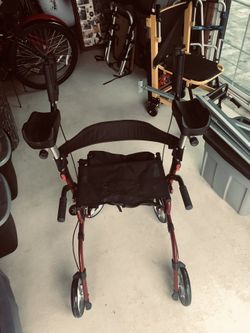 Stand Up Walker With Hand Brakes And Seat