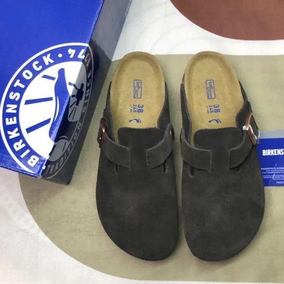 Brand NEW HOT Women's Mocha Suede Birkenstock Boston Shoes - Narrow Fit38