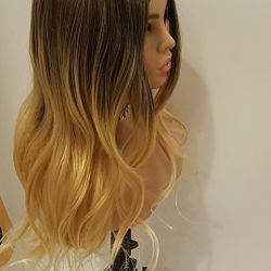 Long Blonde Wavy Wig