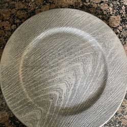 Gray Faux Wood Charger Plates