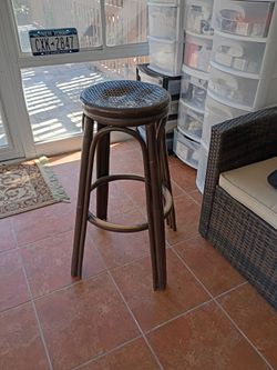 Rattan Cane Seat Bar Stool