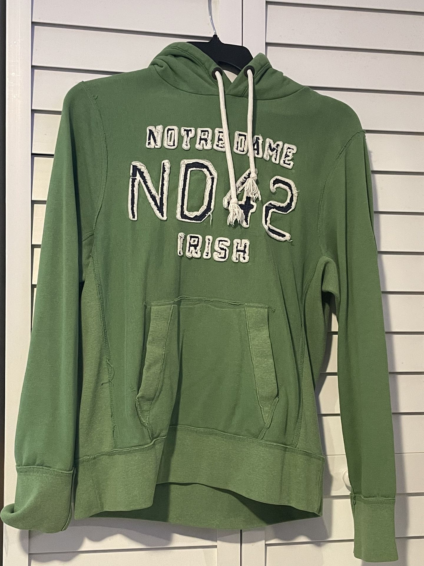 Vintage Green Notre Dame Irish Hoodie Sweatshirt Men’s Size M