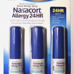 Nasacort Allergy 24HR Multi-Symptom Nasal Allergy Spray 3 x 120 sprays