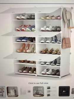 White Modular Plastic Shoe Rack Organizer
