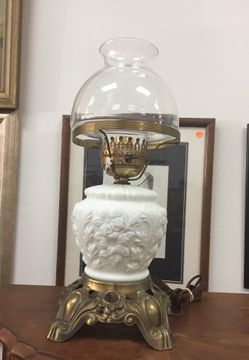 Vintage milk glass lamp