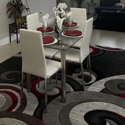 Glass Table with 4 chairs (Moving Sale)