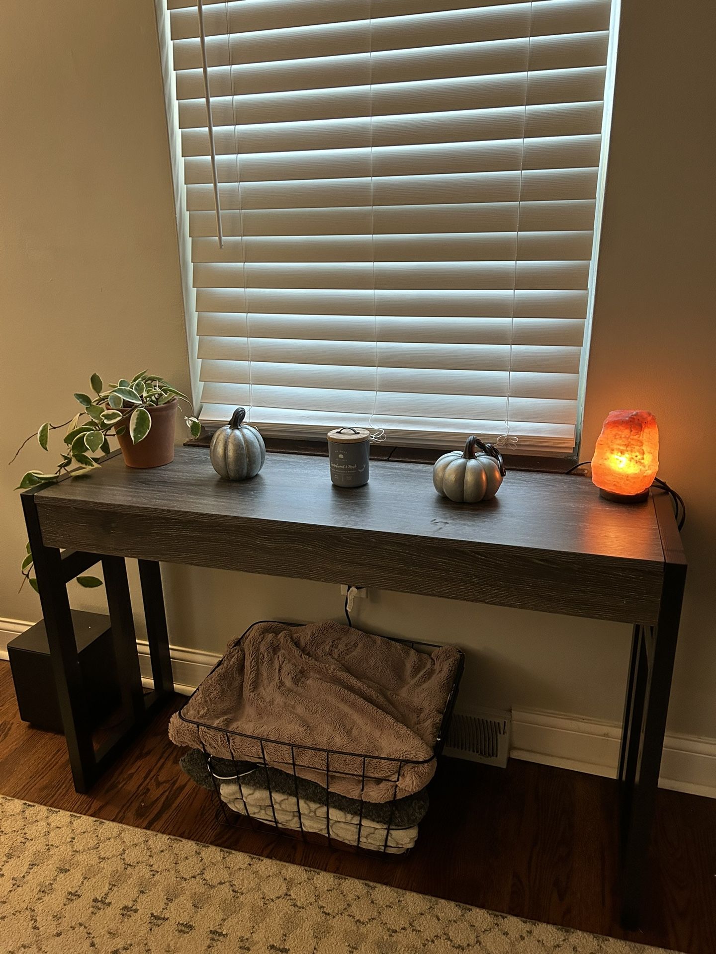 Black/Weathered Gray Console Table