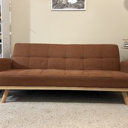 Brown Mid Century Modern Sofa - Day Bed 