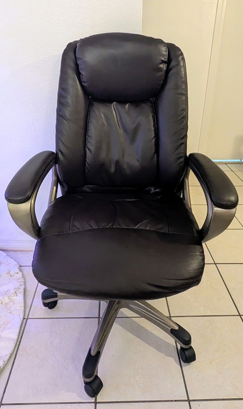 Brown Office Chair With Silver Base
