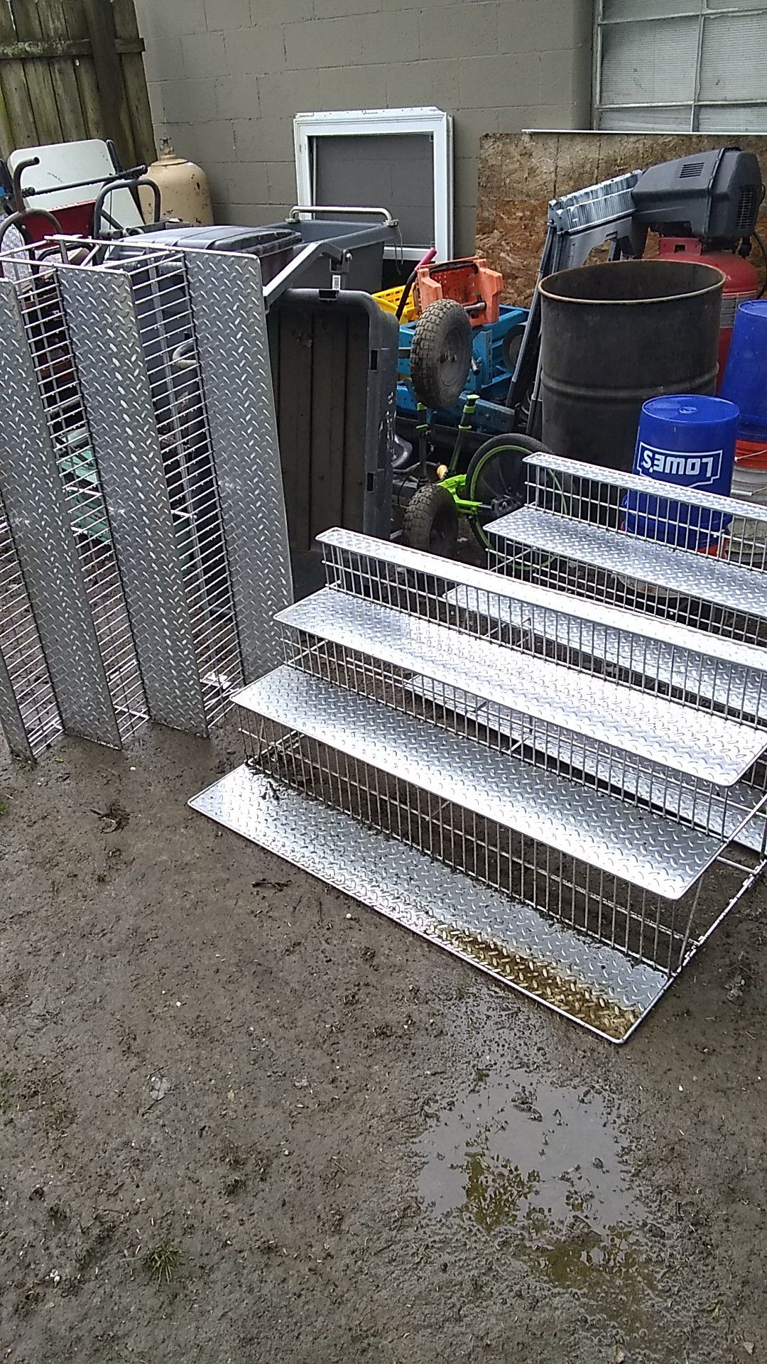 Diamond plated steel shelving racks