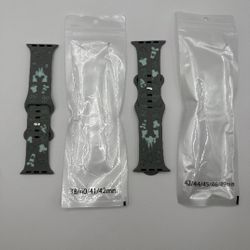 Silicone Apple Watch Gray/Light Blue Band Strap.