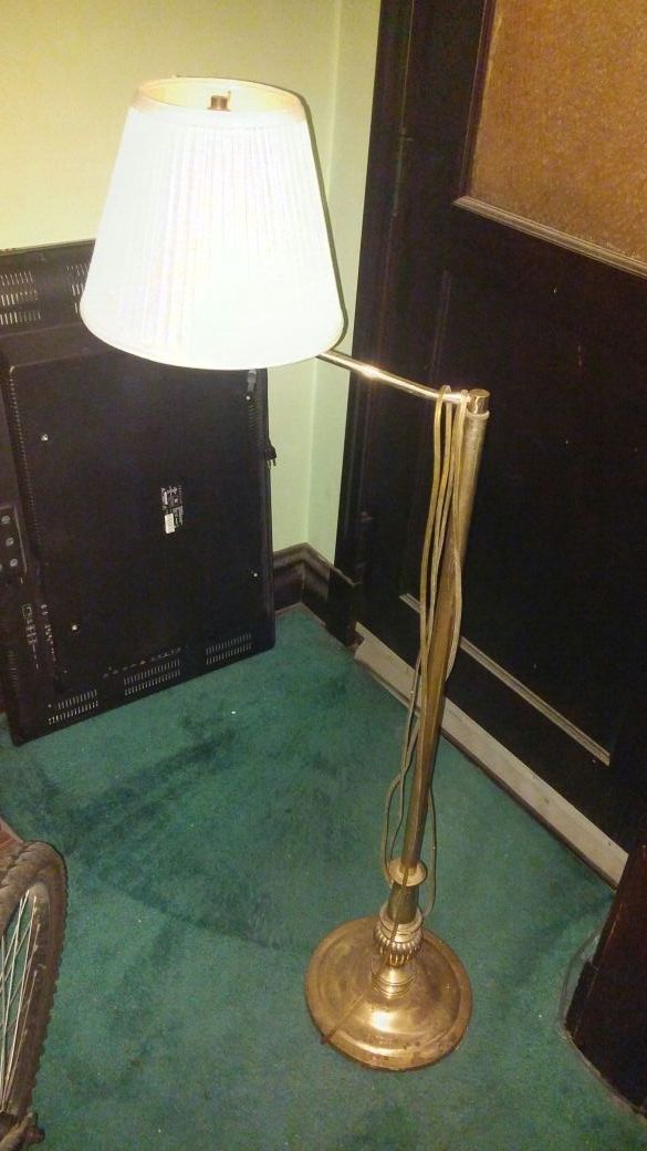 Classic bronze reading floor lamp vintage great condition works perfect!