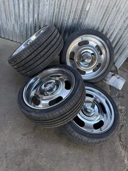 🔥20x8 20x9.5 AMERICAN RACING RALLY WHEELS STAGGERED POLISHED + New Tires C10 OBS 5x5 / 5x120.65 CHEVELLE CAMARO-WE FINANCE