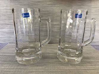 Ocean Beer Mugs640 mll, Brand New. $8/each, $40/ 6pc