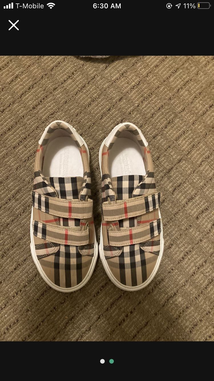 Real Authentic Burberry Kids Shoes Size 13 