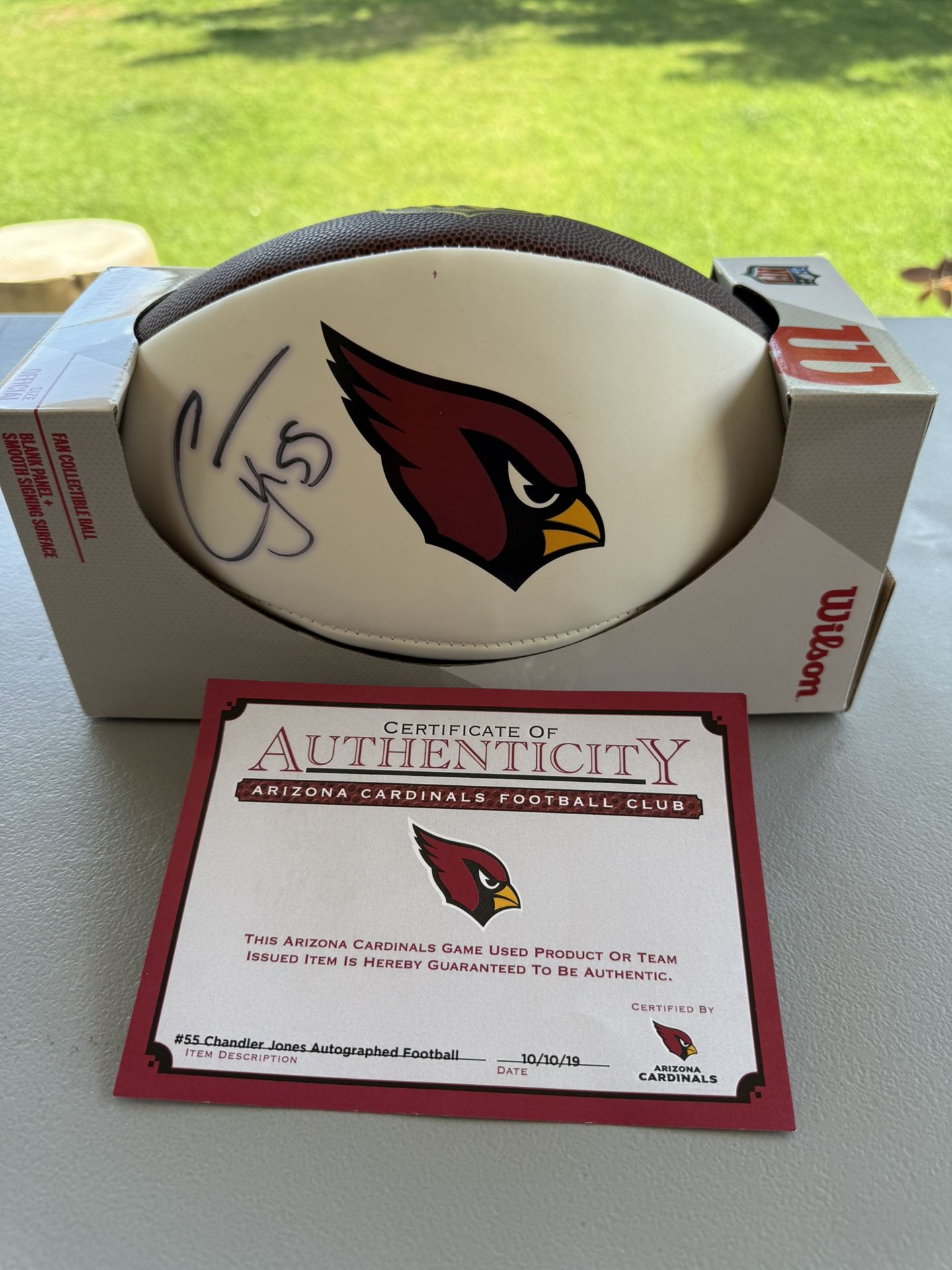 Chandler Jones Arizona Cardinals Autographed Football With Certification!