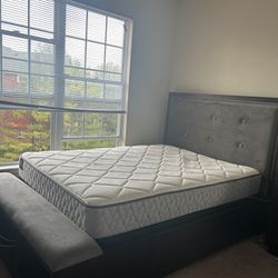 Bed Frame + Box spring + Mattress Queen 