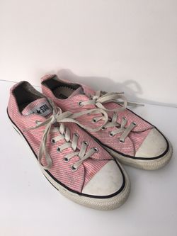 White With Pink Stripes All Star Converse Shoes Women’s Sneakers Size 9