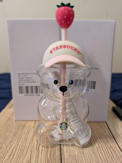 Starbucks Bearista Pink Glass Cup