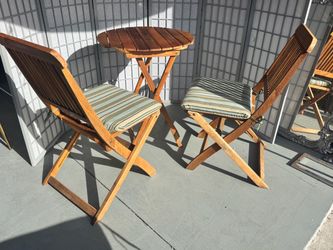 Wood Folding Bistro Table and Chairs Set acacia wood