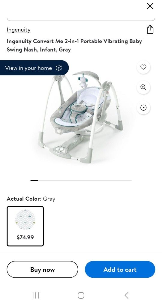Ingenuity Portable Vibrating Baby Swing