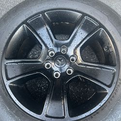 DODGE BLACK 20 INCH RIMS WITH ALMOST NEW TIRES 275/55R20 FOR SALE CHEAP