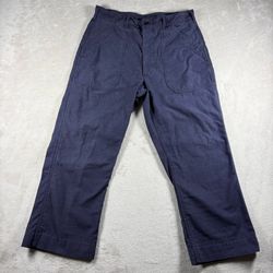 Vintage Jeans Men’s Women’s 30x24 Dark Blue Utility Trouser US Navy 70s #1233