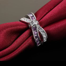 925 Sterling Silver diamond rings For Women Colored zircon size 7